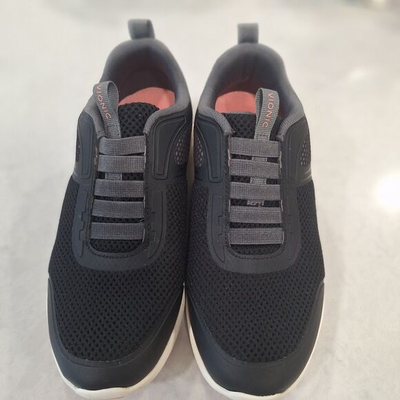 Vionic Gored-Lace Athletic Sneakers - Reign Black Size 7W - Picture 1 of 9